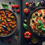 Comparing Two Delicious Caponata Pasta Vegetarian Recipes